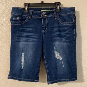 WannaBettaButt Distressed Bermuda Shorts